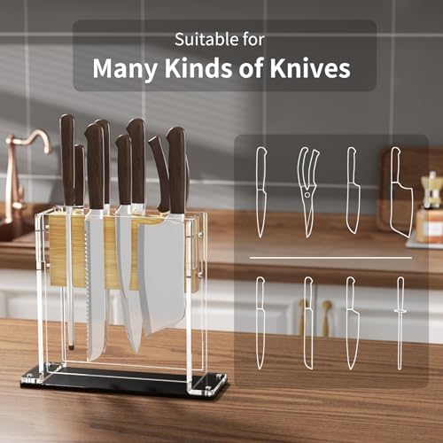 NPPLUS Magnetic Knife Block Holder with 2-Sided Magnets for Kitchen Organization