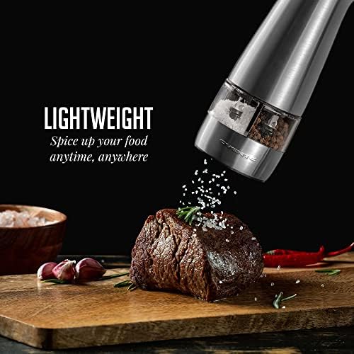 OVENTE 2-in-1 Stainless Steel Sea Salt and Pepper Grinder