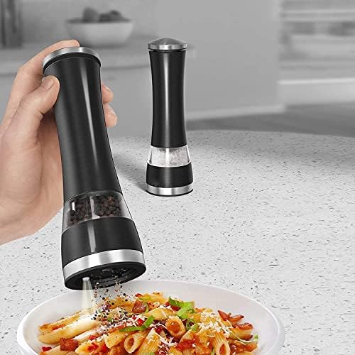 Electric Salt and Pepper Grinder Set - 2Pcs Red