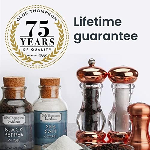 7-Inch Copper-Plated Pepper Mill Salt Shaker Set