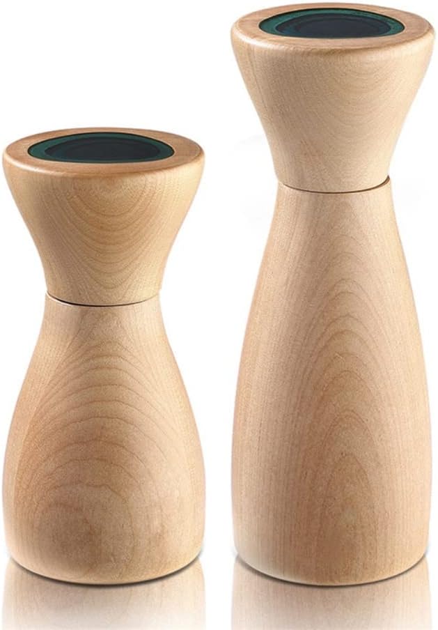 Elegant Gourmet Salt Pepper grinder Set with Wooden Mills