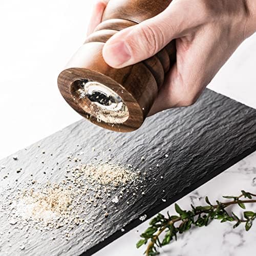 Premium 7-inch Wooden Salt and Pepper Mill Set