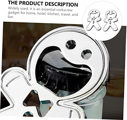 LABRIMP 2pcs Gingerbread Man Bottle Opener Can Cooler Holder