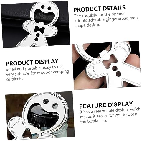 LABRIMP 2pcs Gingerbread Man Bottle Opener Can Cooler Holder