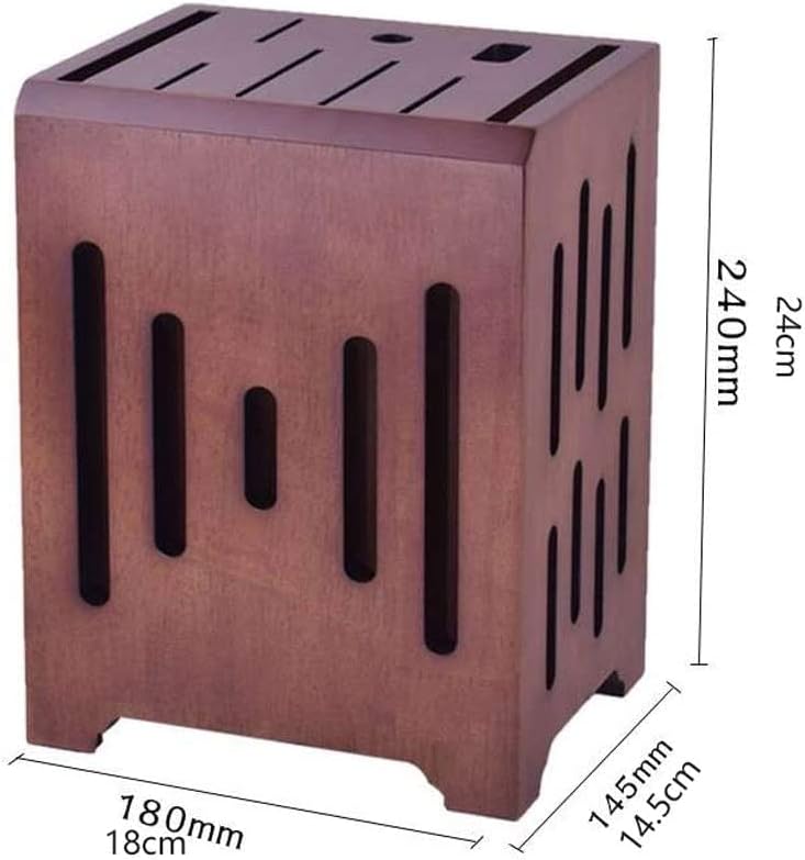 9-Slot Wooden Kitchen Knife Holder Universal for Storage and Convenience