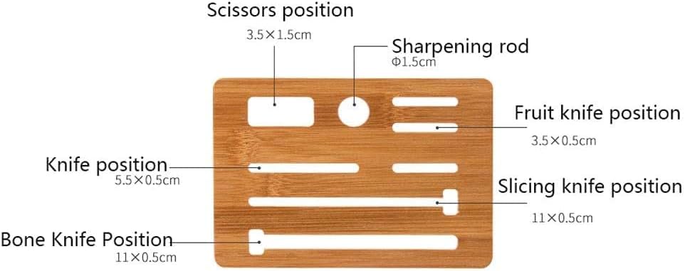 8-Hole Bamboo Kitchen Knife Holder Eco-Friendly Durable