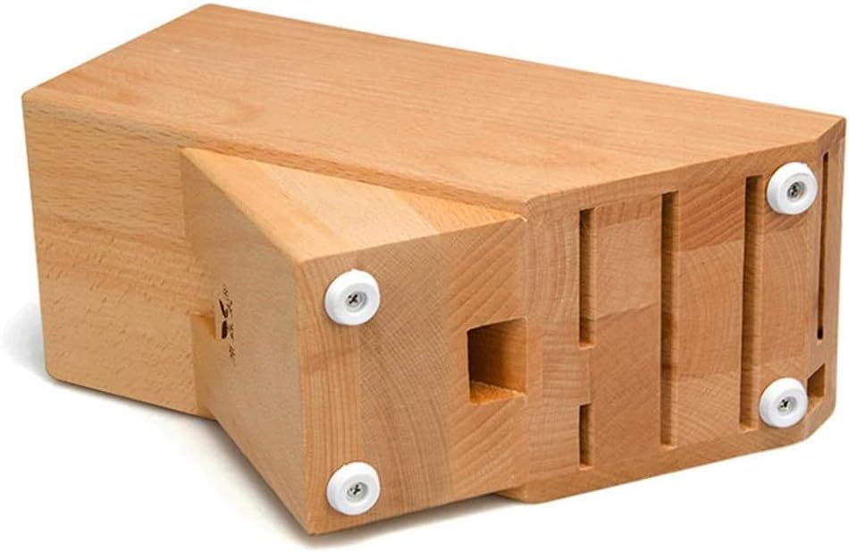 Wood knife holder with stone