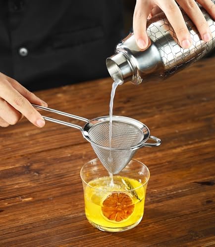 Fine Mesh Cocktail Strainer - Stainless Steel Long Handle Set of 2