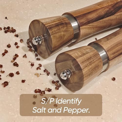 Premium Wooden Salt and Pepper Grinder Set