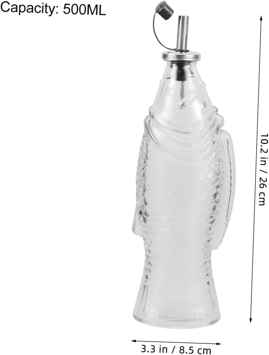 BRIGHTFUFU Transparent Oil Dispenser Fish Shape