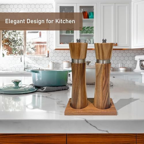 Premium Wooden Salt and Pepper Grinder Set