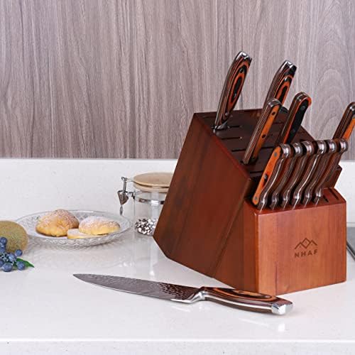 24 Slot Wooden Knife Block Sharpener Built-In AcaciaRubberwood Premium Durable