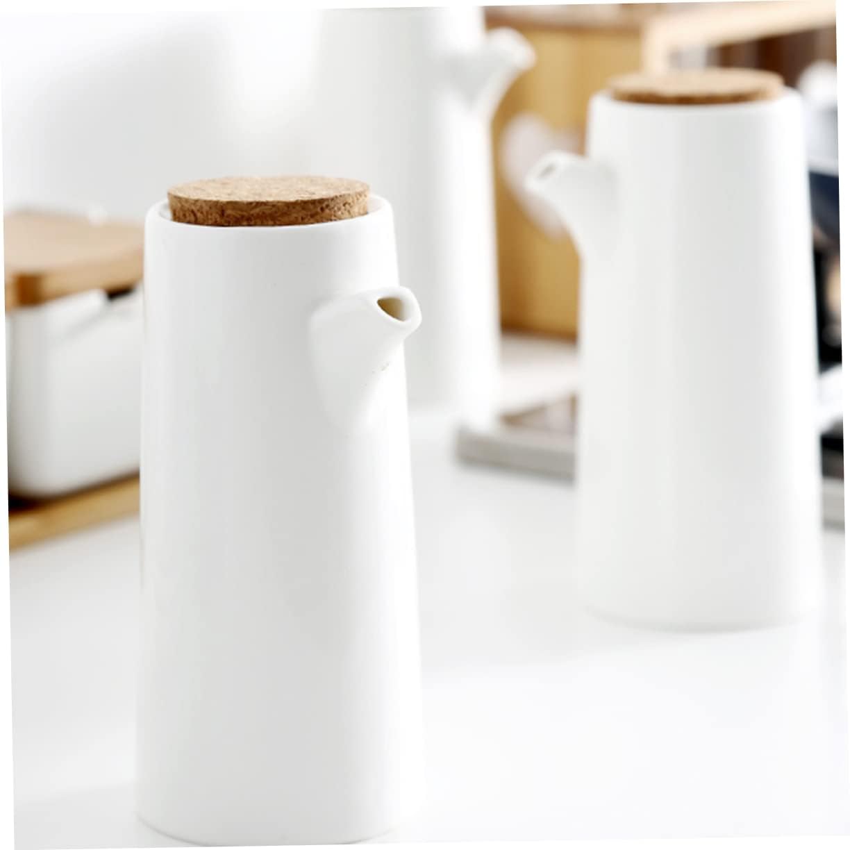 All-In-One Oil Dispenser Set Unique Kitchen Design with Ceramic Bamboo Construction