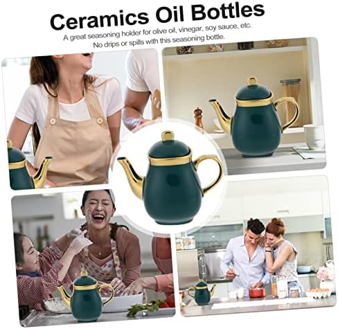 Zerodeko - Handmade Ceramic Oil Vinegar Bottles Fresh Condiments Easy to Clean Present