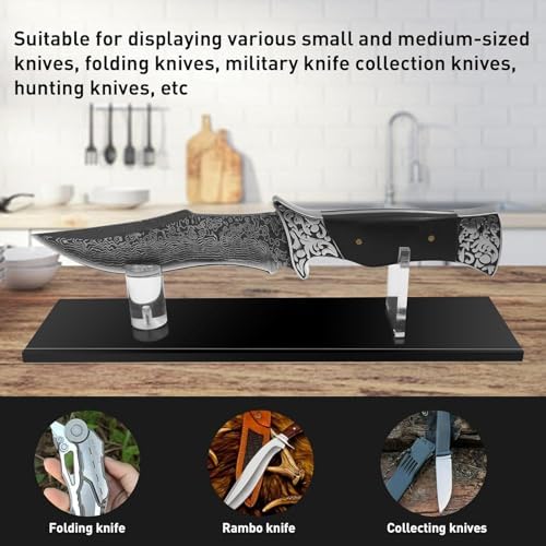 Two-Piece Acrylic Knife Holder Display Stand Set