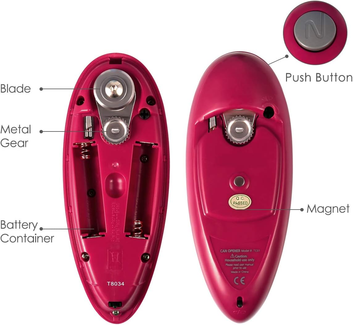 Electric Can Opener Wine Red
