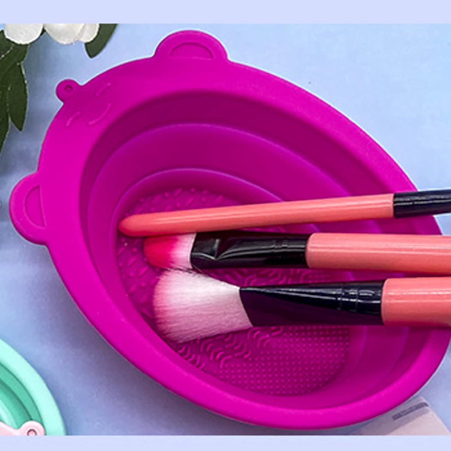 Multifunctional Brush Cleaning Cup Mat Bowl Travel Errors Mat Gift Pink