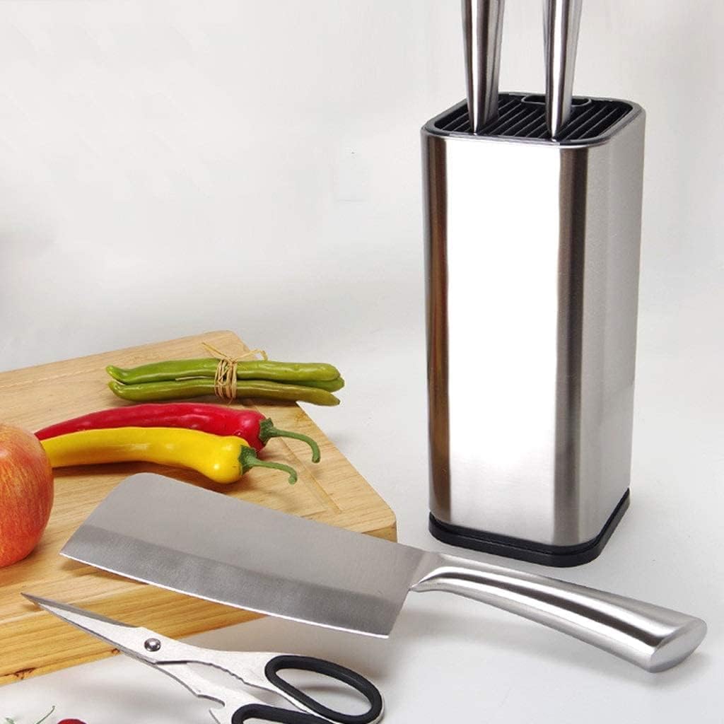 Sturdy Kitchen Knife Holder Durable Stainless Steel Block with Non-Slip Base