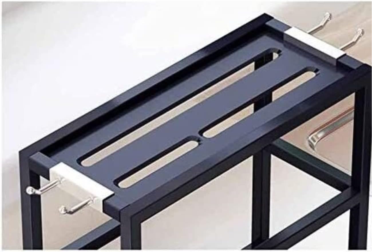 Stainless Steel Kitchen Knife Block Black 23x10x22cm