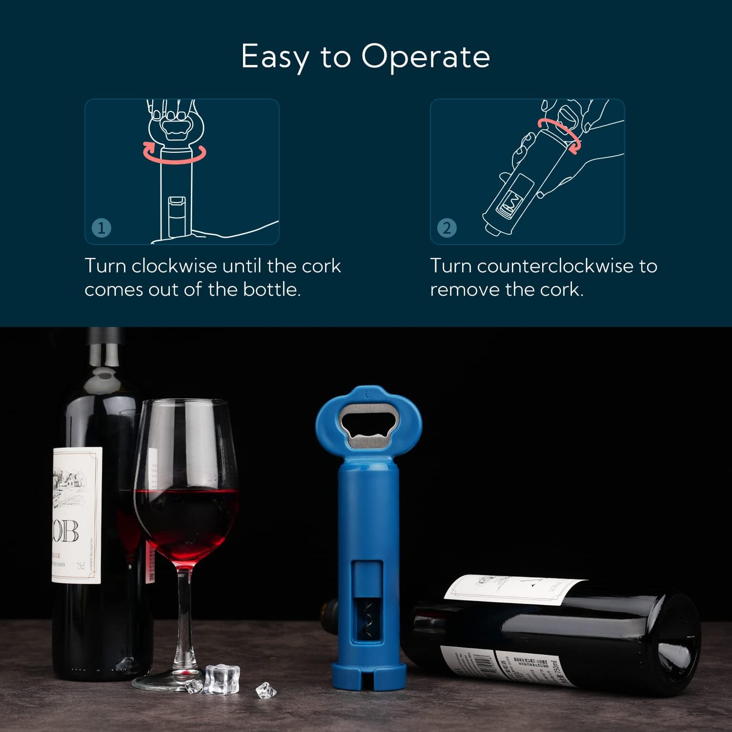 KITCHENDAO 3-in-1 Wine Beer Opener