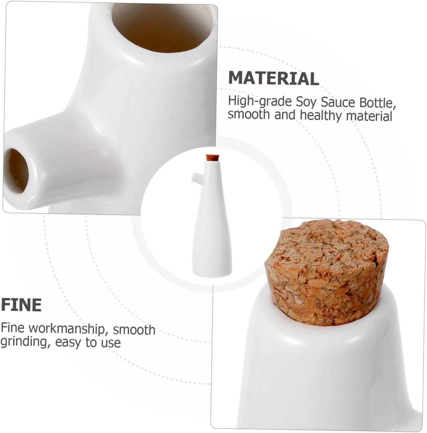 Ceramis Wood Soy Sauce Pot Multi-Function Oil Vinegar Dispenser - Japanese Style Kitchenessential