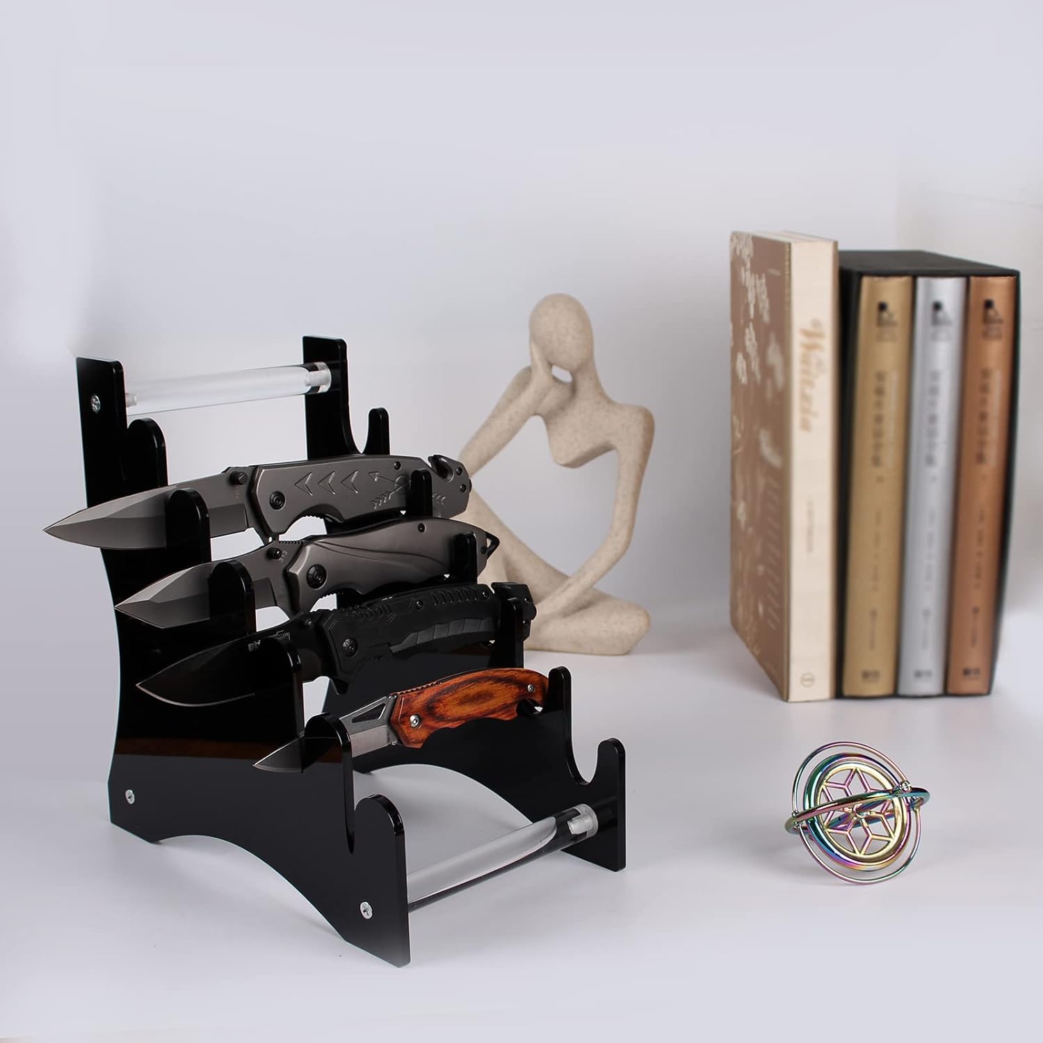 10-in-1 acrylic knife holder black