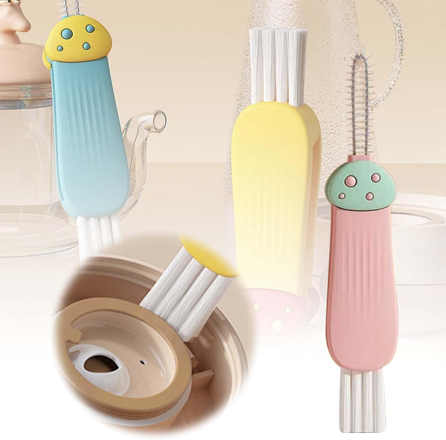 3-in-1 Cup Lid Cleaner Set for Home Kitchen