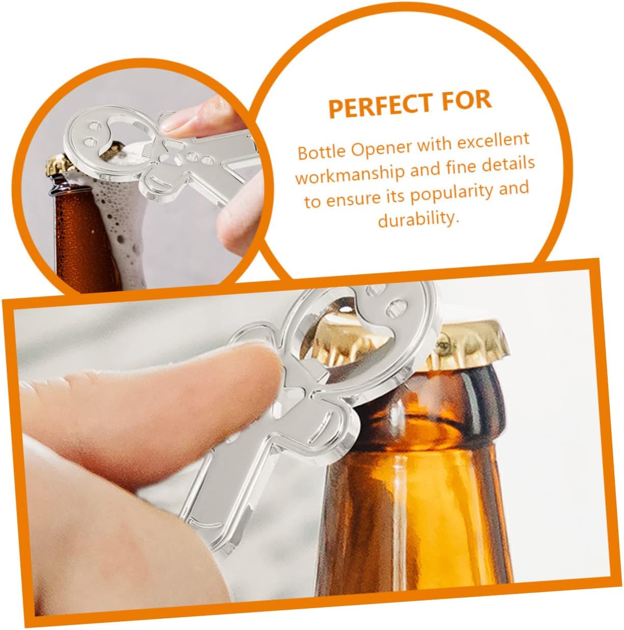 Cabilock 2pcs Zinc Alloy Bottle Opener Keychain
