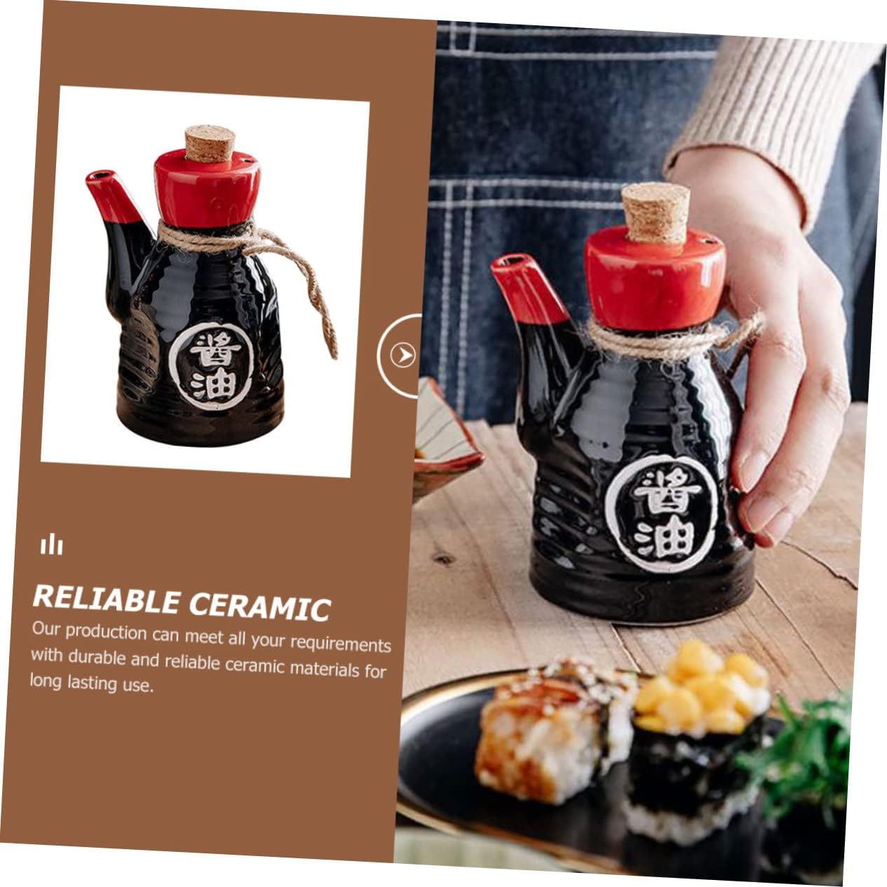 Japanese Style Ceramic Condiment Dispenser with Cork