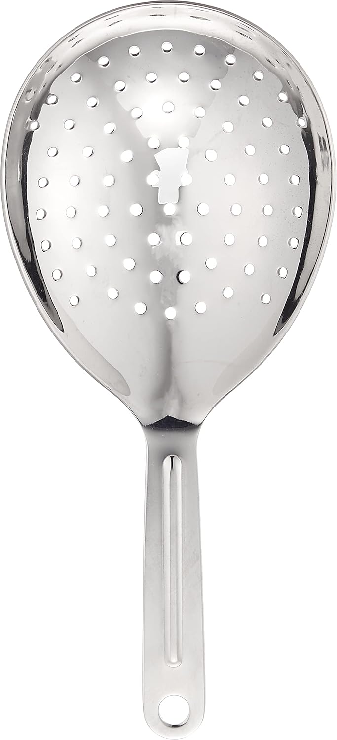 Elegant Mixing Glass Strainer Oval Silver