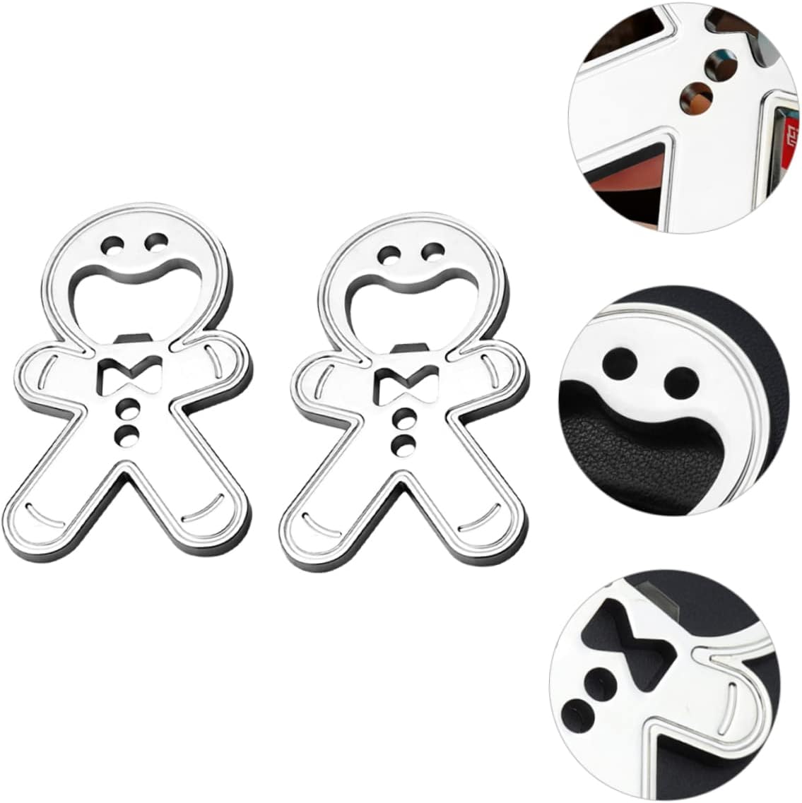 LABRIMP 2pcs Gingerbread Man Bottle Opener Can Cooler Holder