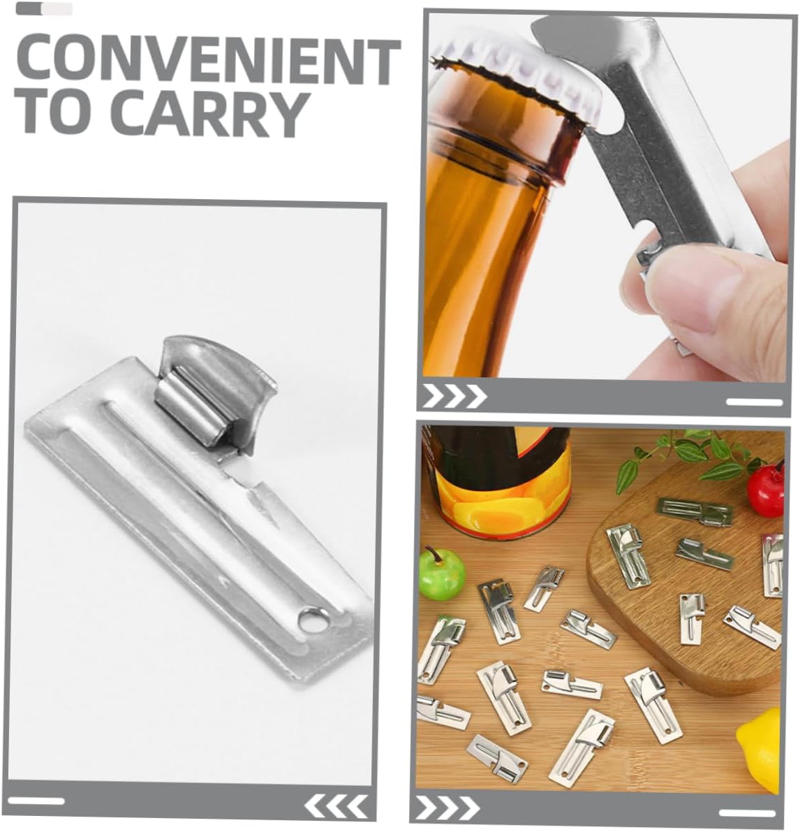Stainless Steel Can Opener Keychain Pack