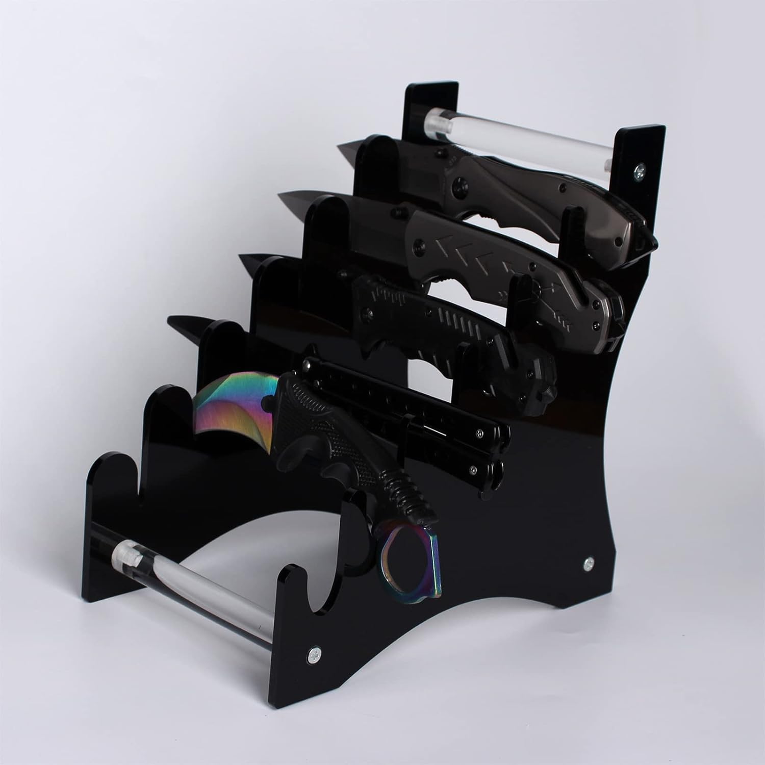 10-in-1 acrylic knife holder black