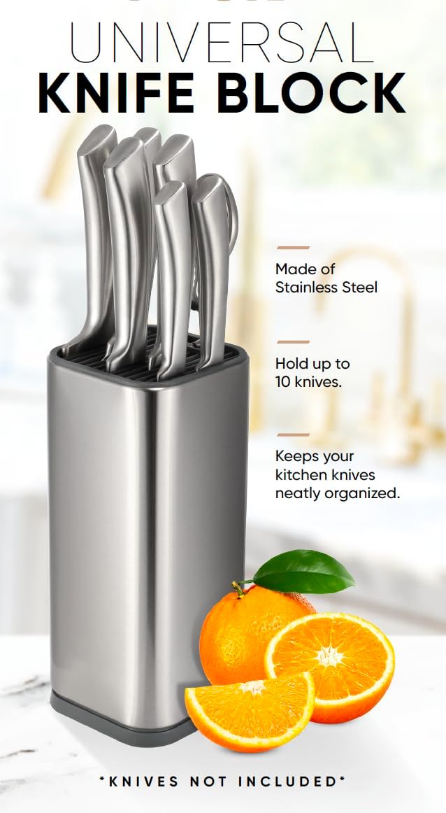 DURA LIVING Universal Stainless Steel Knife Block