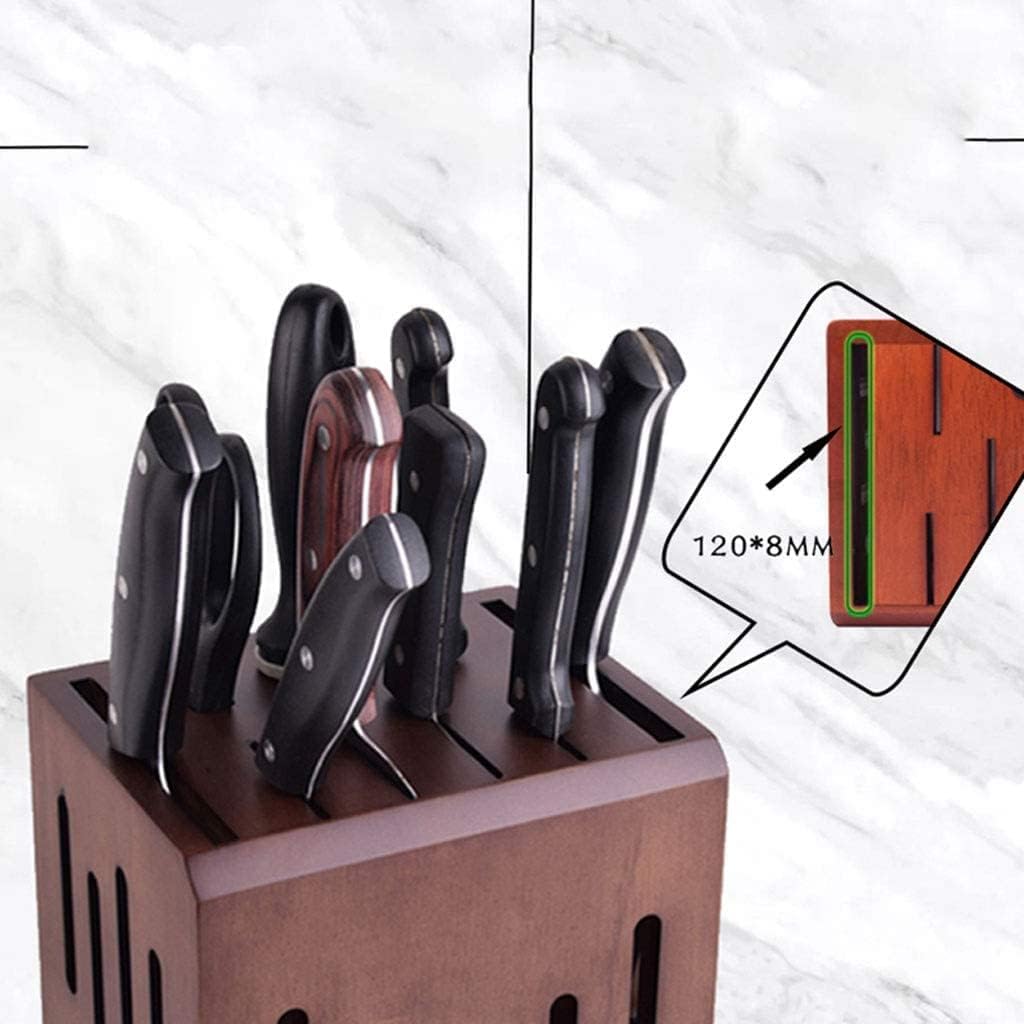 9-Slot Wooden Kitchen Knife Holder Universal for Storage and Convenience