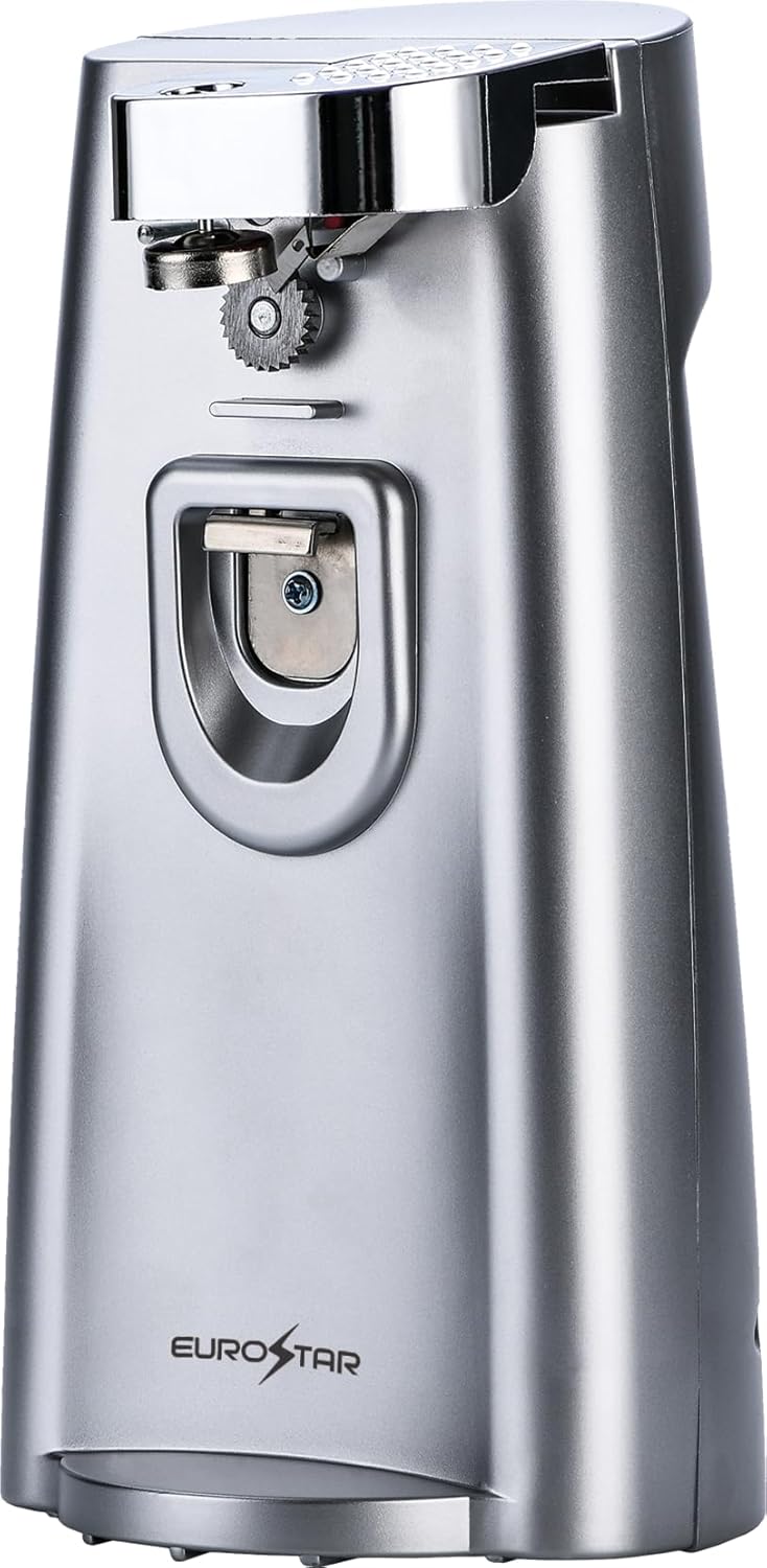 EUROSTAR EC660S Tall Can Opener Silver - Open Cans Effortlessly