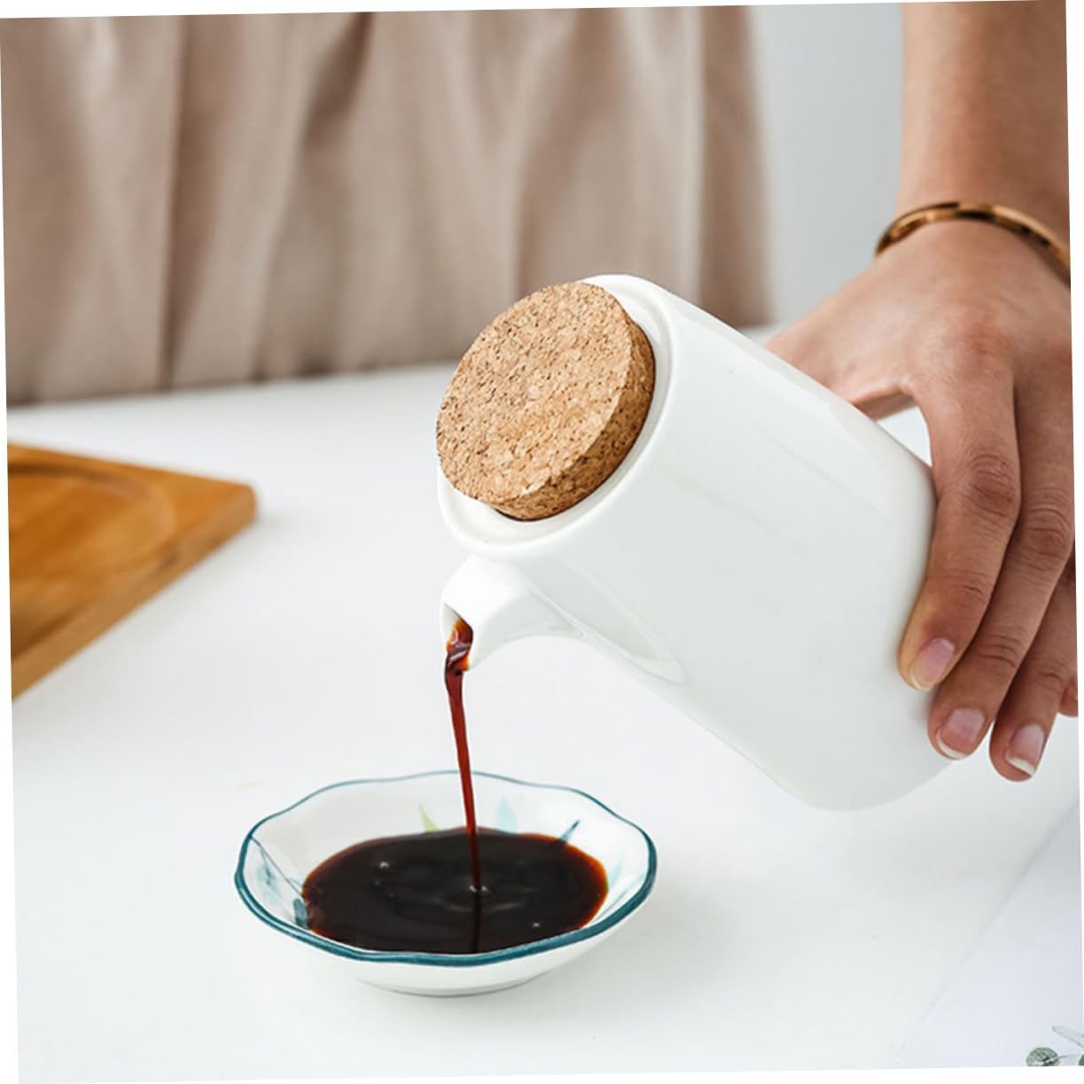 All-In-One Oil Dispenser Set Unique Kitchen Design with Ceramic Bamboo Construction