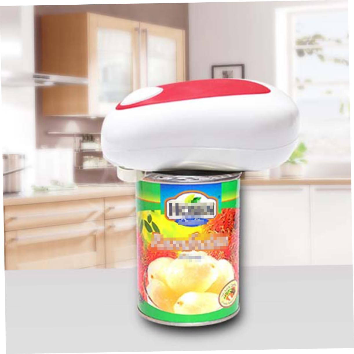 Mini Electric Can Opener with 2PCS White Red