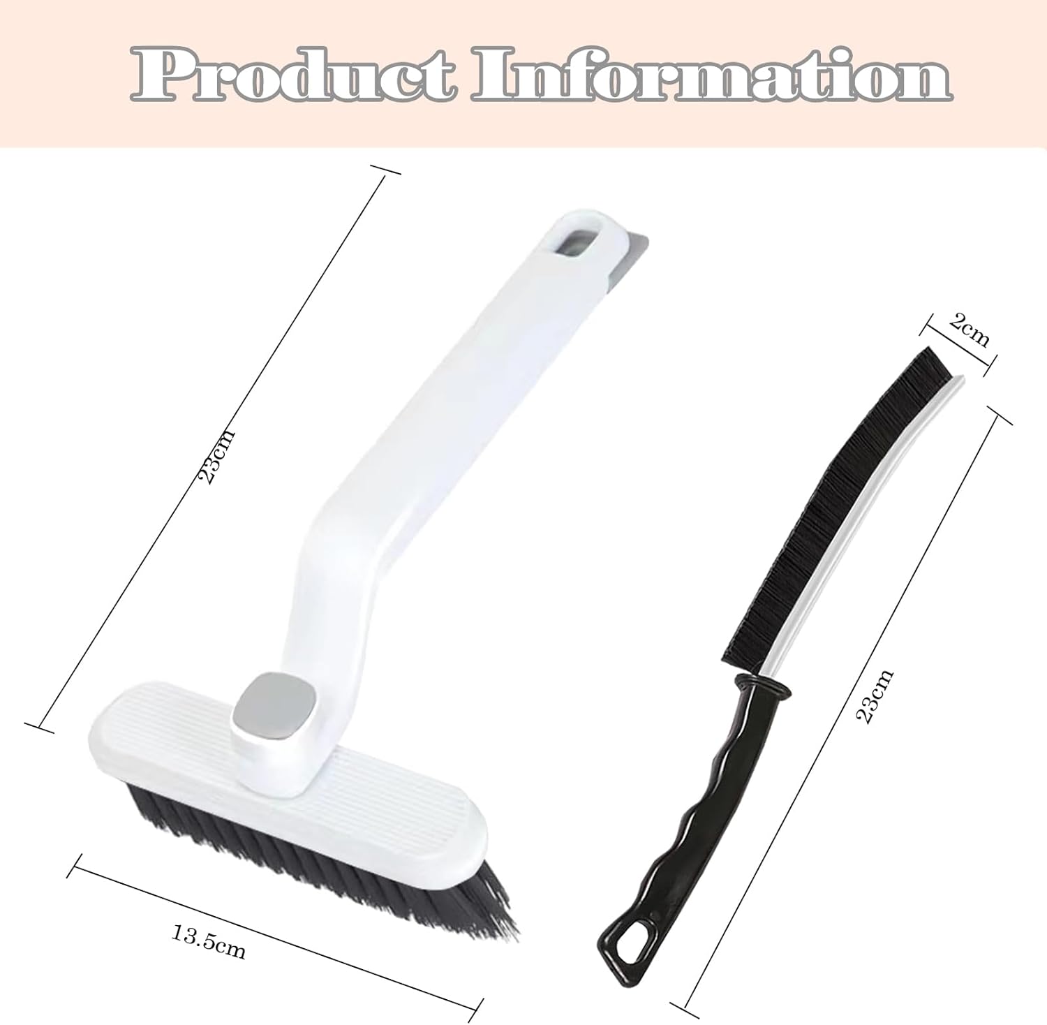 6PCS Hard Bristled Crevice Cleaning Brush Set for Kitchen and Bathroom