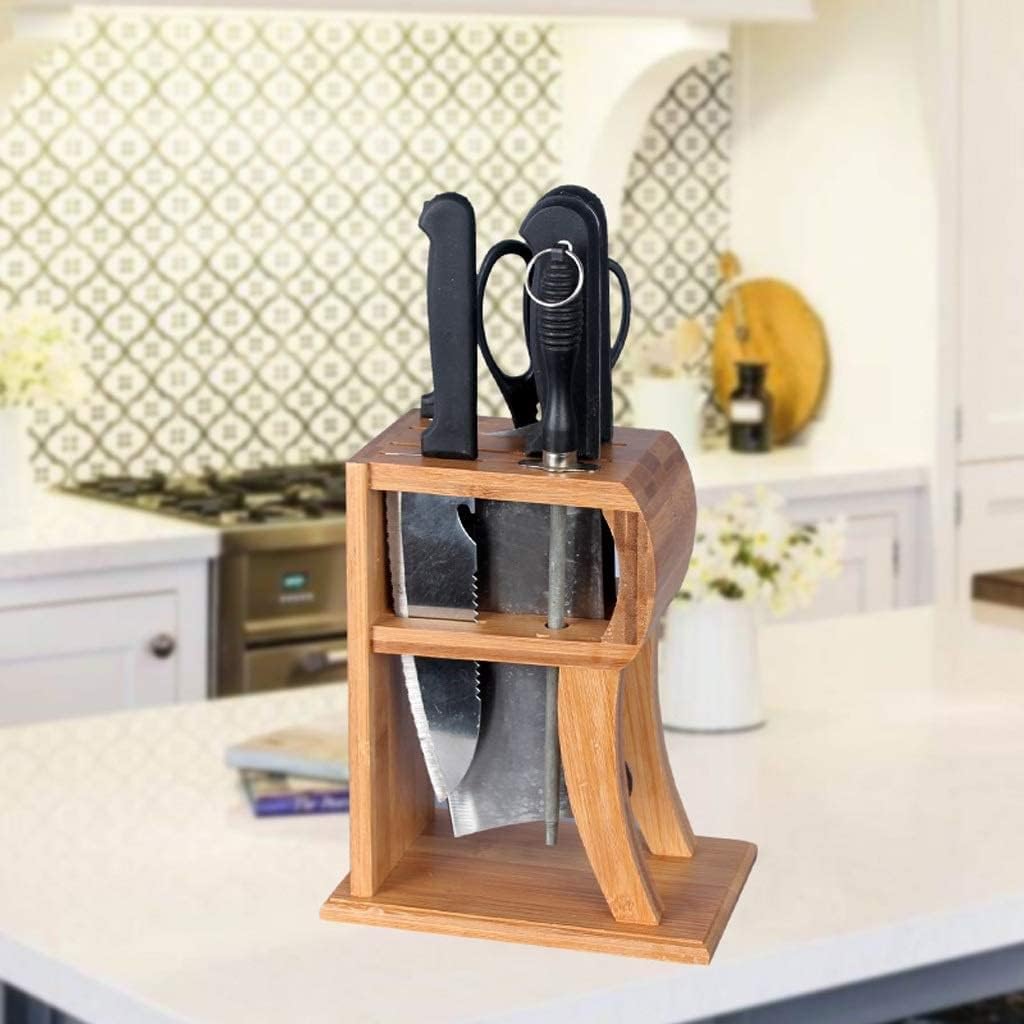 Zaego Durable Waterproof Bamboo Knife Holder for Countertops