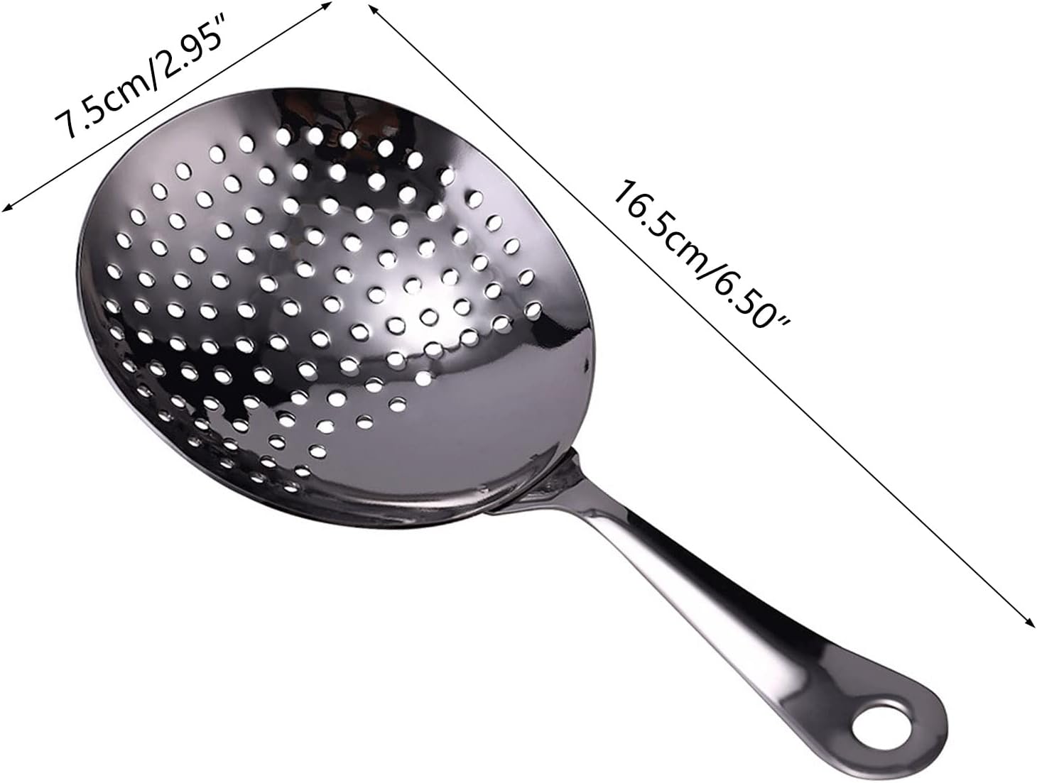 Fast-acting cocktail ice cube strainer