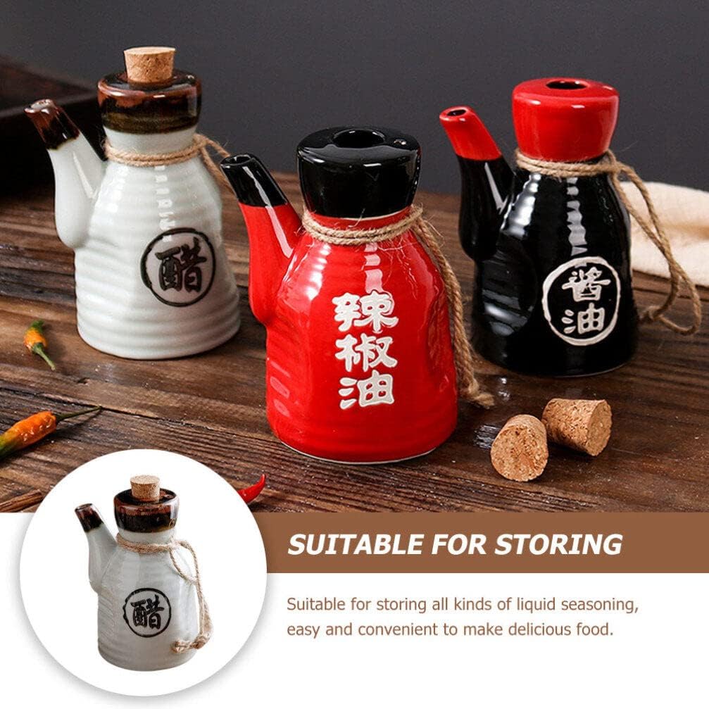 Alipis Japanese Ceramic Oil Dispenser with Cork Stopper