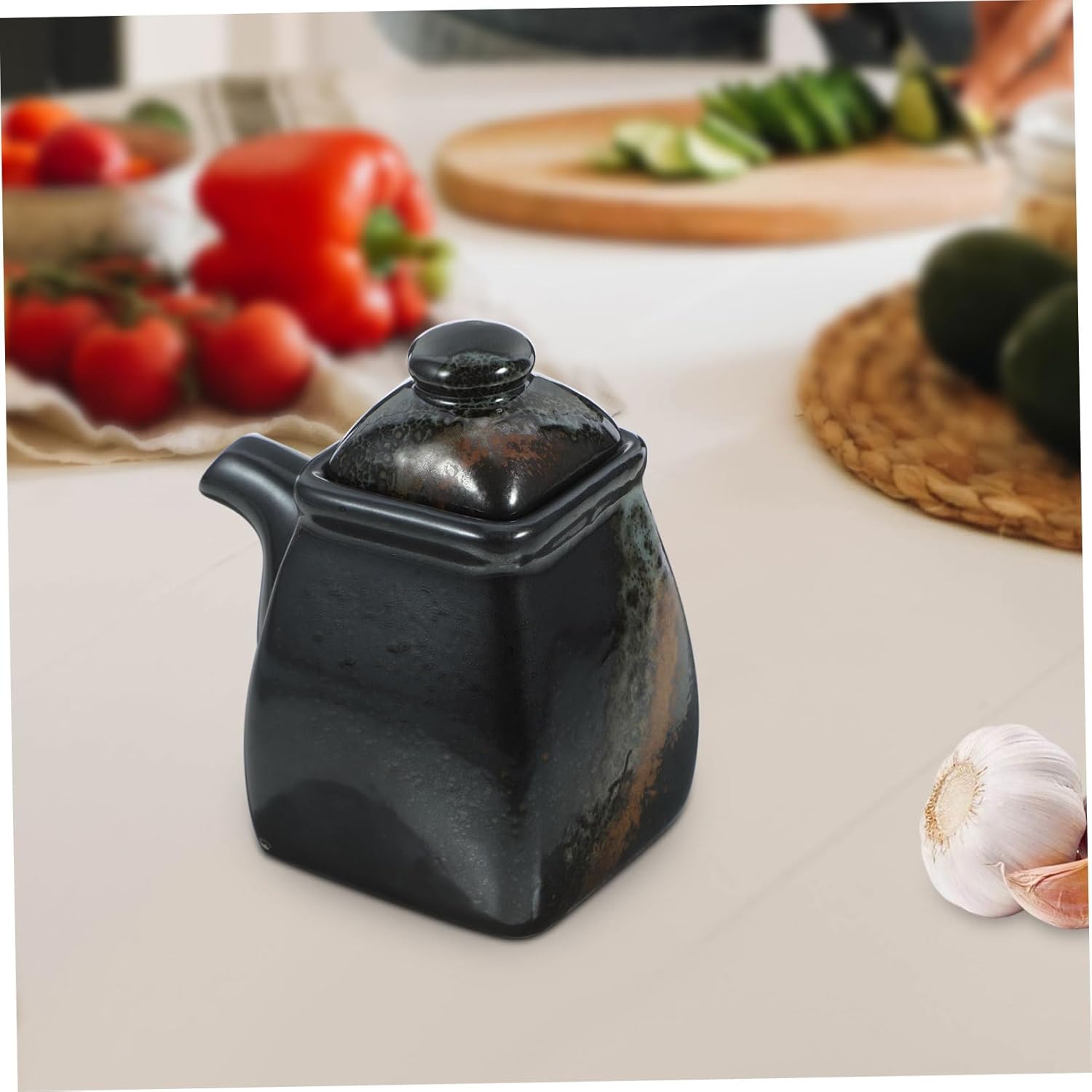 Japanese Soy Sauce Dispenser Ceramic Kitchen Ose Gaseru Oiw Shell 95mm