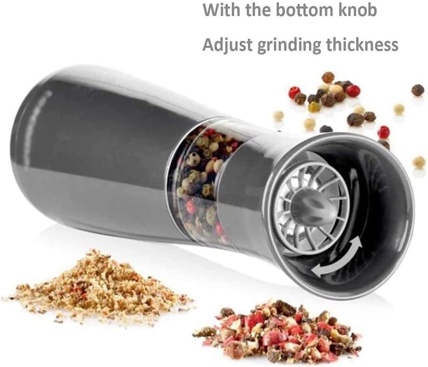 Electric Salt Pepper Grinder Adjustable Coarseness Set with LED Light