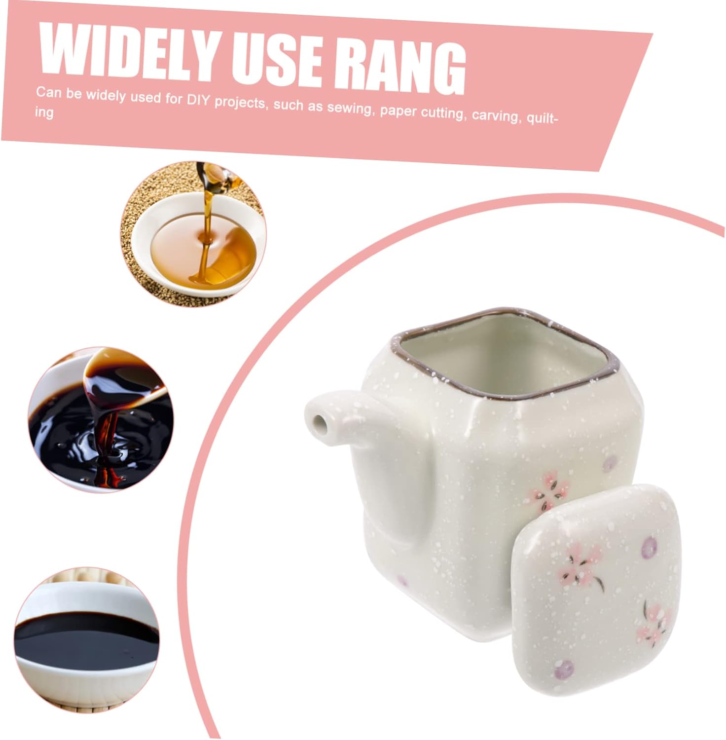 Zerodeko Ceramic Hand-Painted Soy Sauce Pot