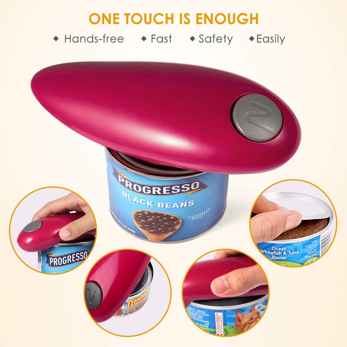 Electric Can Opener Wine Red