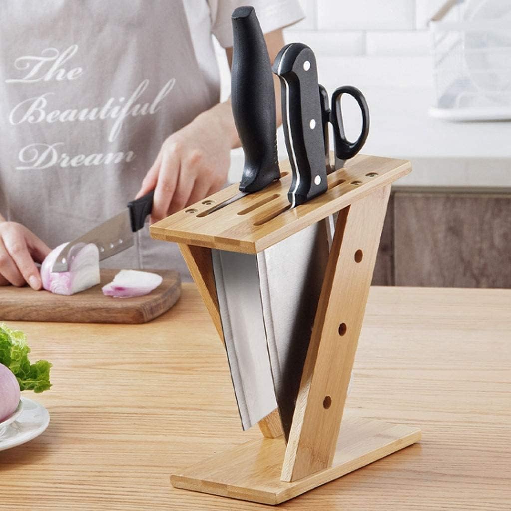 ZAEGO Bamboo Kitchen Knife Block
