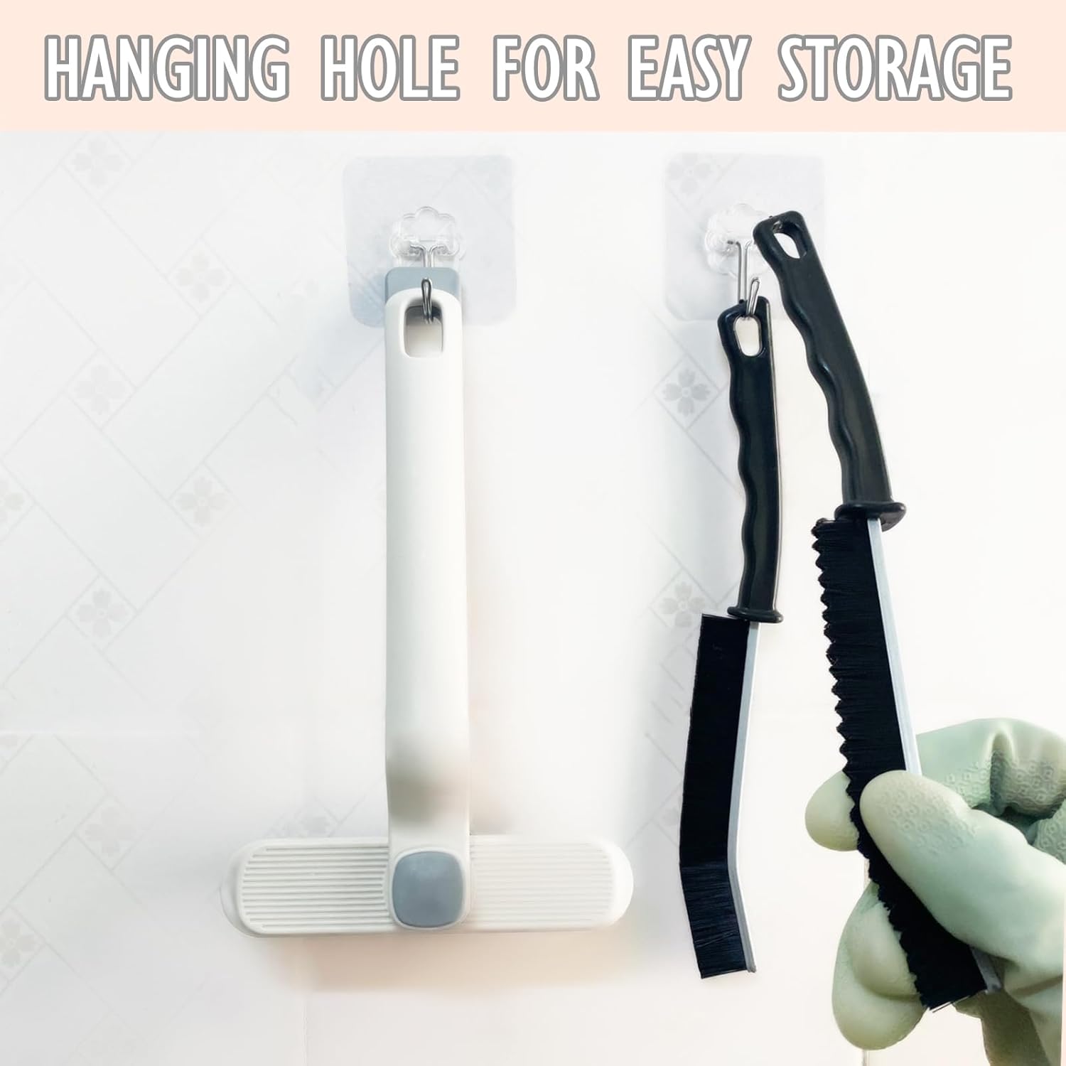 6PCS Hard Bristled Crevice Cleaning Brush Set for Kitchen and Bathroom