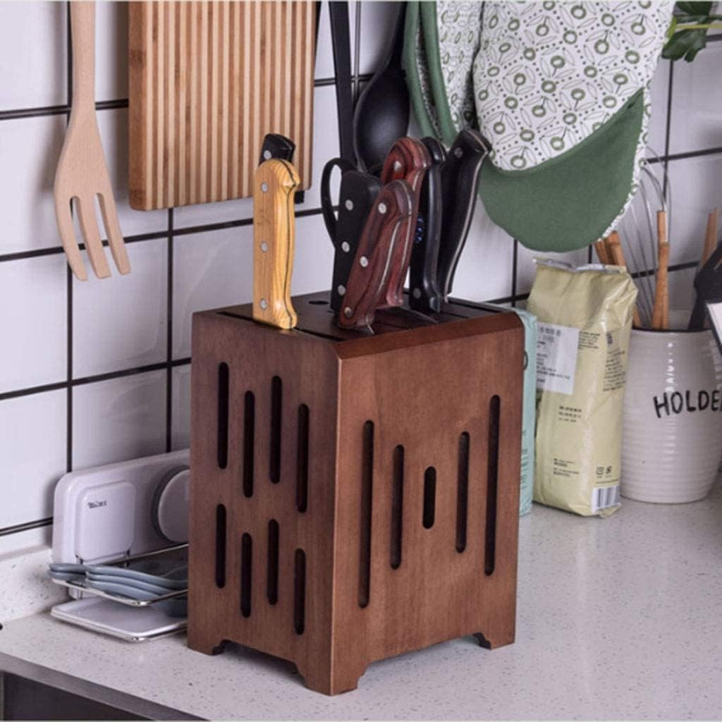 9-Slot Wooden Kitchen Knife Holder Universal for Storage and Convenience