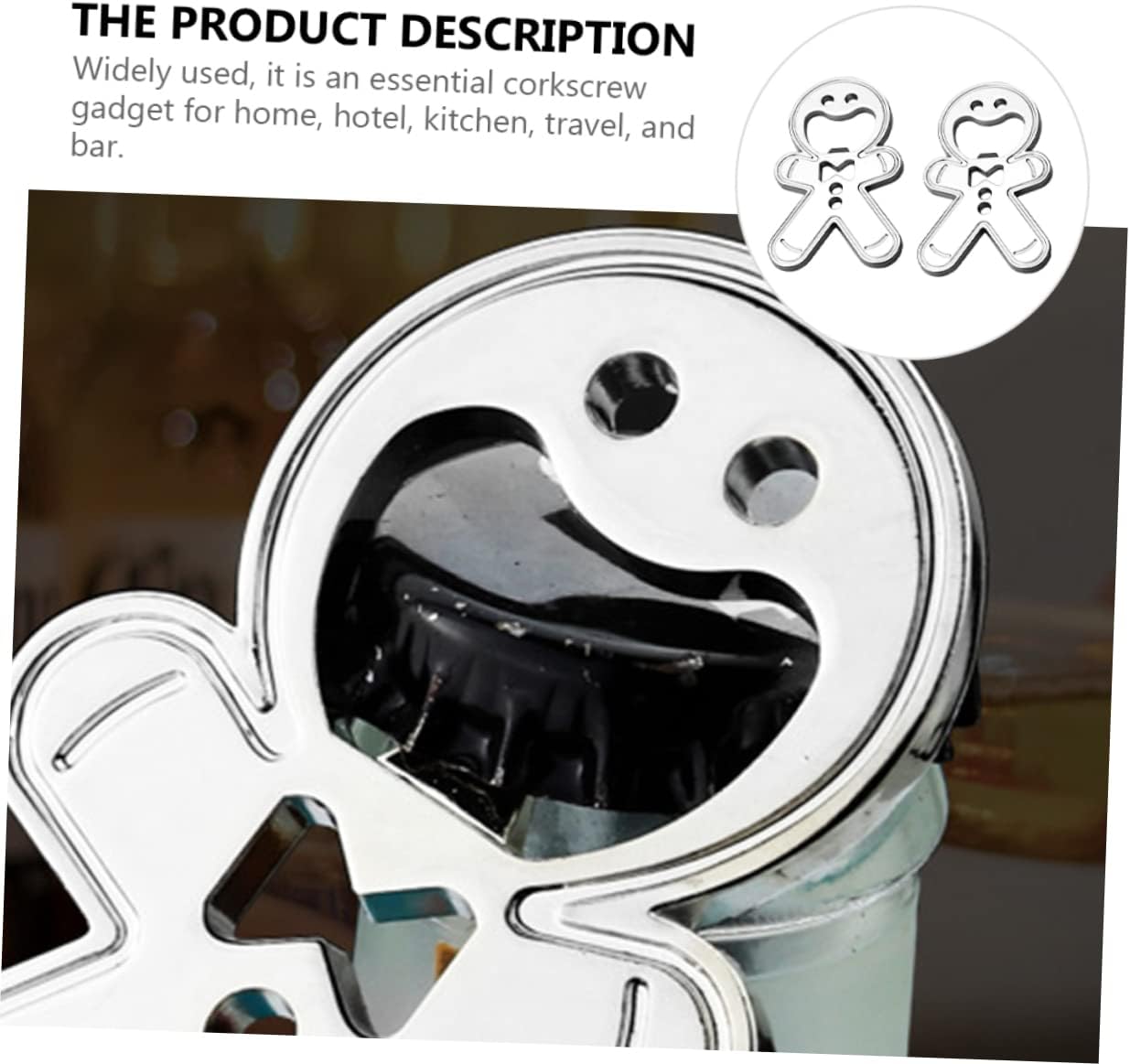 LABRIMP 2pcs Gingerbread Man Bottle Opener Can Cooler Holder